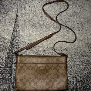 Coach Tan Signature Pattern Crossbody Bag
